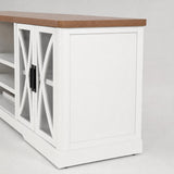 Alder 93"/236cm White TV Stand With Storage Cabinets & 36"/91cm Electric Fireplace