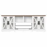 Alder 93"/236cm White TV Stand With Storage Cabinets & 36"/91cm Electric Fireplace