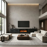 Nova 115''/292cm Living Room TV Stand with 36''/91cm Recessed Electric Fireplace