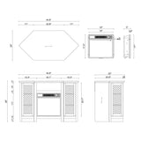 114cm Corner TV Stand with Electric Fire Console Table with 2 Metal Mesh Doors