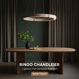 Elegant Ringo Travertine Stone Pendant Lights, Ø 40cm, Natural Stone Ring Chandelier LED Ceiling Light