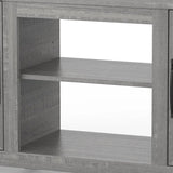 147cm Grey TV Stand with Closed Storage, Storage Cabinet with Adjustable Shelves, Fits Up to 65" TVs