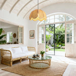 Natural Textured Lotus Rattan Pendant Light Ø40cm