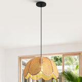 Natural Textured Lotus Rattan Pendant Light Ø40cm