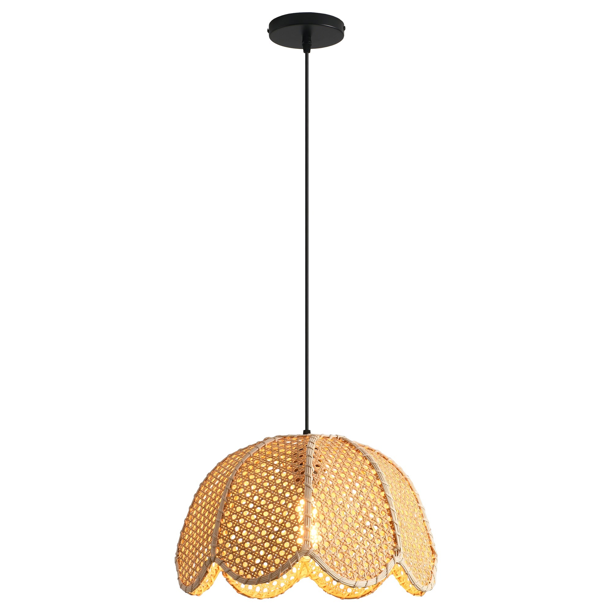Natural Textured Lotus Rattan Pendant Light Ø40cm