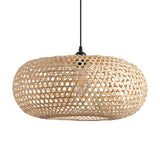 Modern Sleek Oval Bamboo Pendant Light Ø55cm