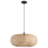 Modern Sleek Oval Bamboo Pendant Light Ø55cm