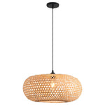 Modern Sleek Oval Bamboo Pendant Light Ø55cm