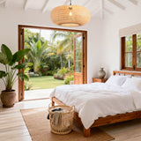 Modern Sleek Oval Bamboo Pendant Light Ø55cm