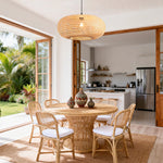 Modern Sleek Oval Bamboo Pendant Light Ø55cm