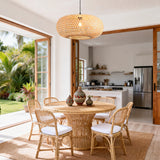 Modern Sleek Oval Bamboo Pendant Light Ø55cm