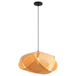 Earthy Wabi-Sabi Wave Bamboo Pendant Light Ø50cm