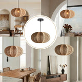 Wabi-sabi Braided Rope Pendant Light Japanese Woven Hanging Chandelier