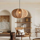 Wabi-sabi Braided Rope Pendant Light Japanese Woven Hanging Chandelier