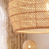 Earthy Minimalist Weave Rattan Pendant Light 40 cm Diameter
