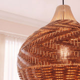 Bohemian Rattan Teardrop Pendant Light 48 cm Diameter