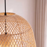 Scandinavian Minimalist Rattan Pendant Light 38 cm Diameter