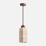 Wabi Sabi Travertine Stone Pendant Lights, Ø 15cm, Natural Stone LED Ceiling Light